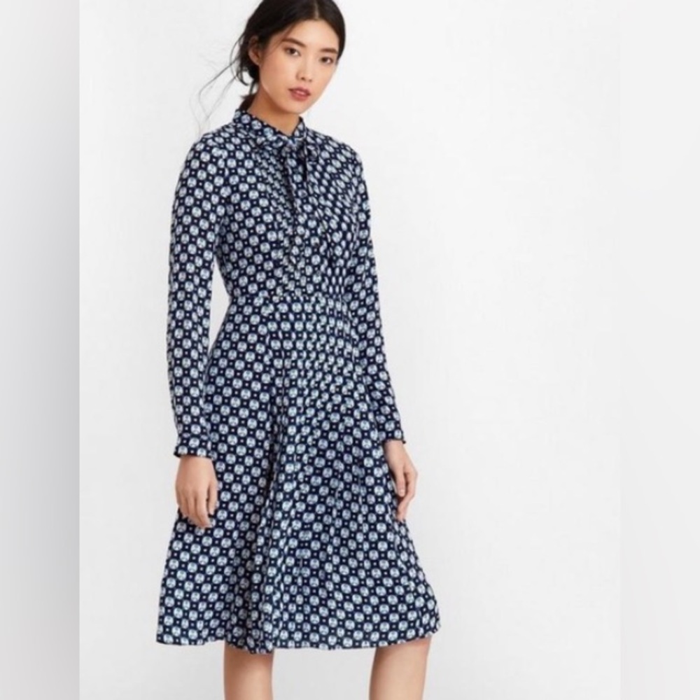 Brooks Brothers Silk Long Sleeve Dress